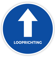 Vloersticker looprichting tekst - Ø 200 mm