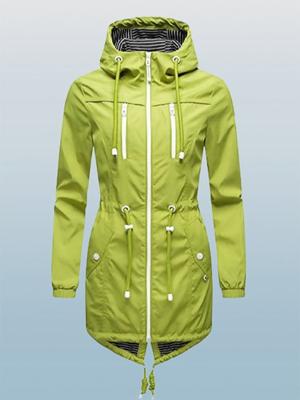 Plain Waterproof Windproof Long Sleeve Casual Hoodie Trench Coat Plain Waterproof Windproof Long Sleeve Casual Hoodie Trench Coat