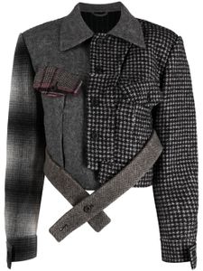 JNBY veste en tweed à design patchwork - Noir