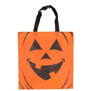 Trick or treat tas voor snoep - oranje - 35 x 37 cm