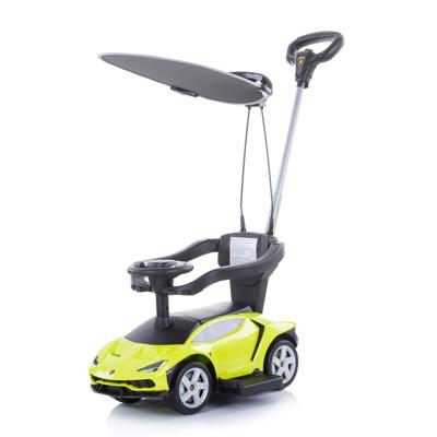 Loopauto Lamborghini Centenario groen, 3 in 1 met duwstang en luifel