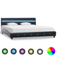 vidaXL Bedframe met LED kunstleer zwart 180x200 cm