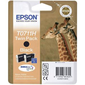 Epson Giraffe Dubbelpack Inktpatroon Black T0711H, duoverpakking T0711H DURABrite Ultra Ink