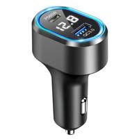 Caliber Autolader - Sigarettenaansteker Splitter - 1x USB & 1x USB-C - 83 Watt - Snellader - LED met spanningsmeter (PS26)