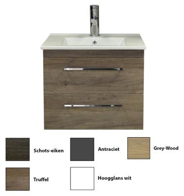 Sanicare Q6 badkamermeubel met 2 laden 60 cm antraciet