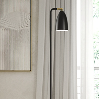 Staande lamp zwart modern 'Nexus 2' GU10 145cm DFTP - thumbnail