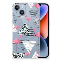 Apple iPhone 14 TPU Hoesje Flamingo Triangle - thumbnail