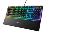 SteelSeries Apex 3 - Gaming Toetsenbord - 10-zone RGB-verlichting - Premium magnetische polssteun - Amerikaanse (QWERTY) Layout