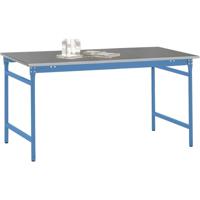 Manuflex BB3034.5012 Bijzettafel basis stationair met staalbeslag schijf in licht blauw RAL 5012, bxdxh: 1250 x 600 x 780 mm Lichtblauw (RAL 5012)