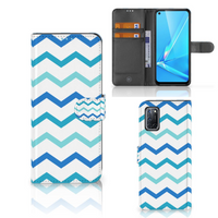 OPPO A72 | OPPO A52 Telefoon Hoesje Zigzag Blauw - thumbnail