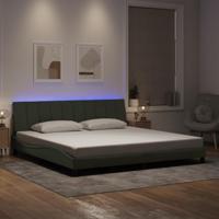 vidaXL Bedframe met LED-verlichting fluweel lichtgrijs 200x200 cm