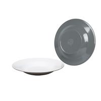Bo-Camp - Diep bord - 100% Melamine - Ø 21,5 cm - Two-Tone grijs