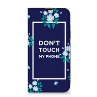 iPhone 13 Pro Max Design Case Flowers Blue DTMP - thumbnail