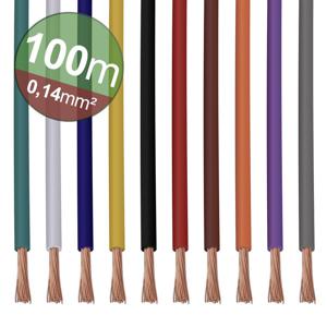 Quadrios 22CW001 Assortiment draden 1 x 0.14 mm² Wit, Blauw, Bruin, Oranje, Groen, Geel, Grijs, Violet, Zwart, Rood 1 set(s)