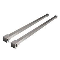 Stabilisatiestang Set Slim 120cm Vierkant Geborsteld Staal t.b.v. Vrijstaande Inloopdouches