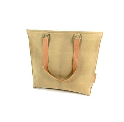 Damestas shopper Sol Waxed Canvas Sand - cognac