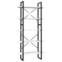 vidaXL Boekenkast met 5 schappen 80x30x175 cm grenenhout wit, kast, boekenplank, boekenschap, kasten, boekenplanken, boekenschappen, opbergrek