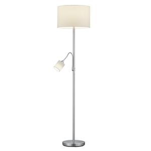 Trio Vloer Leeslamp Hotel 2-lichts metaalgrijs met witte kap 403900201