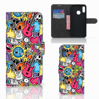 Honor 10 Lite Wallet Case met Pasjes Punk Rock Honor 10 Lite Wallet Case met Pasjes Punk Rock