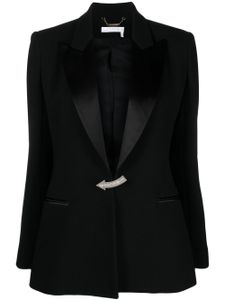 Chloé blazer en laine à détail de broche - Noir