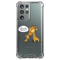 Samsung Galaxy S21 Ultra Stevig Bumper Hoesje Giraffe - thumbnail