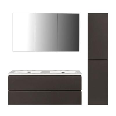 Badkamermeubel Set Callisto Diamond Hangend 120x50x48cm Mat Grijs Softclose Greeploos Mineraalmarmer Wastafel Zonder Kraangat Overloop met Spiegelkast en Badkamerkast Badkamermeubel Set Callisto Diamond Hangend 120x50x48cm Mat Grijs Softclose Greeploos Mineraalmarmer Wastafel Zonder Kraangat Overloop met Spiegelkast en Badkamerkast