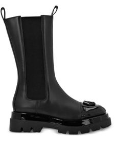 Philipp Plein bottines en cuir à plaque logo - Noir