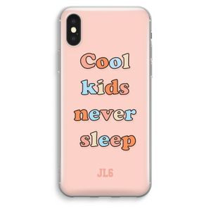 Cool Kids Never Sleep: iPhone XS Max Transparant Hoesje