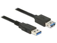 Delock USB-kabel USB 3.2 Gen1 (USB 3.0 / USB 3.1 Gen1) USB-A stekker, USB-A bus 2.00 m Zwart Vergulde steekcontacten 85056