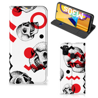 Mobiel BookCase Samsung Galaxy M30s | M21 Skull Red