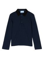 Lanvin Enfant polo en piqué à logo brodé - Bleu - thumbnail