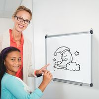 Whiteboard met Uitneembaar Pennenbakje Aluminium Frame Magnetisch Whiteboard 50 x 35 cm Wit