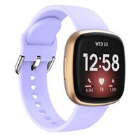 By Qubix - Compatible met Fitbit Versa 3 & 4 / Sense 1 & 2 - Siliconen bandje - Lila - Compatible fitbit bandje