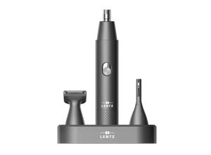 LENTZ Neushaartrimmer set 3-delig - 2 Opzetstukken - Grijs