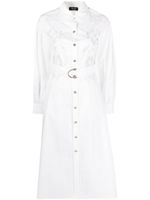 LIU JO robe-chemise en coton à détails en dentelle - Blanc