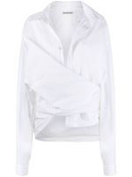 Balenciaga chemise oversize à design cache-cœur - Blanc - thumbnail