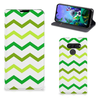 LG Q60 Hoesje met Magneet Zigzag Groen