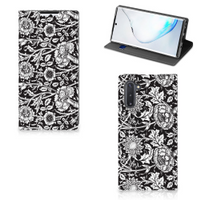 Samsung Galaxy Note 10 Smart Cover Black Flowers - thumbnail