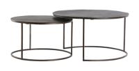 Light & Living Ronde Salontafel Talca Set van 2 stuks - Donkerbruin