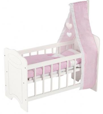 Goki poppenbedje met hemel junior 63 x 31,5 cm hout wit/roze Goki poppenbedje met hemel junior 63 x 31,5 cm hout wit/roze