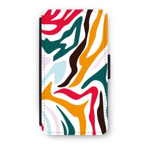 Colored Zebra: iPhone X Flip Hoesje