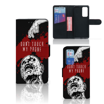 Huawei P40 Portemonnee Hoesje Zombie Blood Huawei P40 Portemonnee Hoesje Zombie Blood