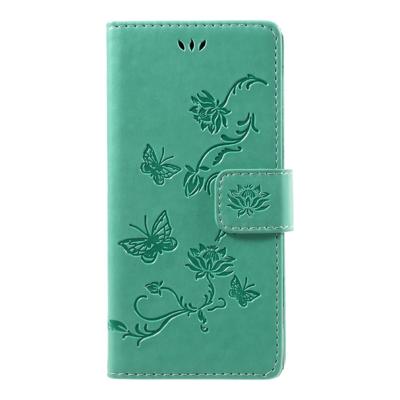 Shop4 - Sony Xperia XA1 Hoesje - Wallet Case Vlinder Patroon Groen Shop4 - Sony Xperia XA1 Hoesje - Wallet Case Vlinder Patroon Groen