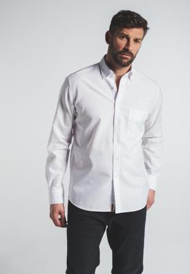 Eterna Heren Overhemd Wit Borstzakje Button Down Oxford Regular Fit Eterna Heren Overhemd Wit Borstzakje Button Down Oxford Regular Fit