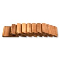 Kesper onderzetters voor glazen - 8x - luxe acacia hout - 10 x 8 cm - gelakt - thumbnail