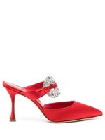 Manolo Blahnik mules Maidugura 90 mm ornées de cristaux - Rouge