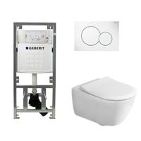 Villeroy & Boch Subway 2.0 Toiletset - Geberit inbouwreservoir - diepspoel - wandcloset - directflush - bedieningsplaat - ronde knoppen - wit 0701131/SW706187/ga26028/ga91964/ - thumbnail