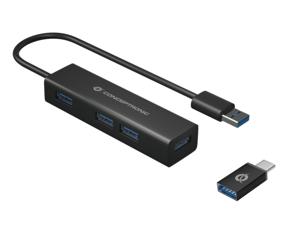 Conceptronic HUBBIES06B interface hub USB 3.2 Gen 1 (3.1 Gen 1) Type-A 5000 Mbit/s Zwart