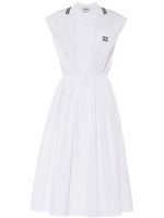 Miu Miu robe en popeline à coupe mi-longue - Blanc