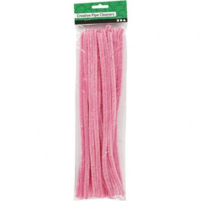 Creotime chenille draad 25 stuks 30 cm 9 mm roze Creotime chenille draad 25 stuks 30 cm 9 mm roze